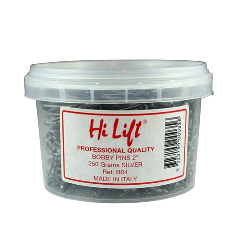Hi Lift Bobby Pins 2 Inch Silver B04 250g Tub