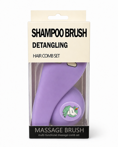 Koza Shampoo Brush Set (2-in-1) (Purple)